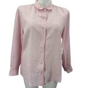 Tommy‎ Bahama Linen Button Down Shirt Long Sleeve Pink Casual Top Large